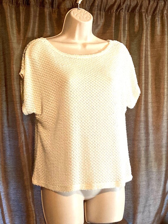 Vintage 1960s Gianna New York Top: Cream Ladies Fashion