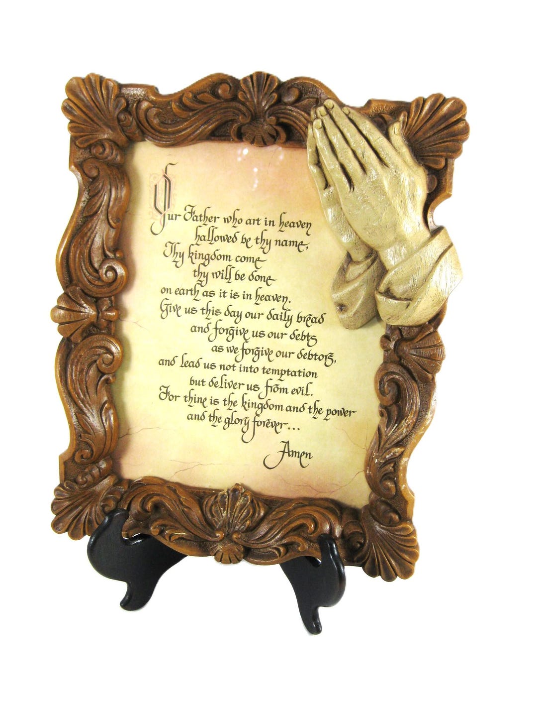 Vintage "the Lords Prayer" Framed Wall Art, Religious, Spiritual Art - Etsy