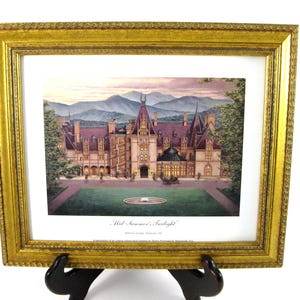 Biltmore Estate, Framed Colored Pencil Drawing, Mid-Summer&#39;s Twilight, Teresa Pennington, 8x10 Frame, 5x7 Print.