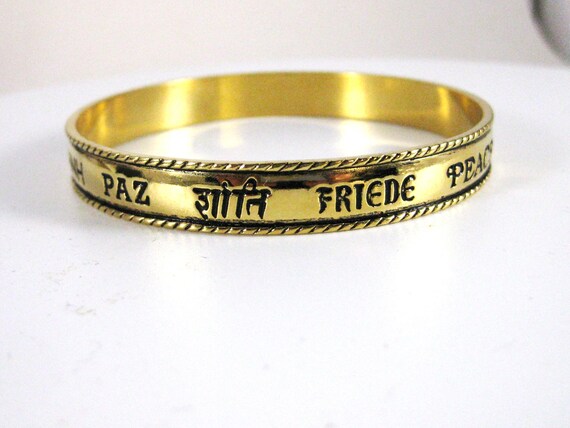 Bangle Bracelet, Let There Be Peace Bangle, Avon, Vintage 1990's View 4