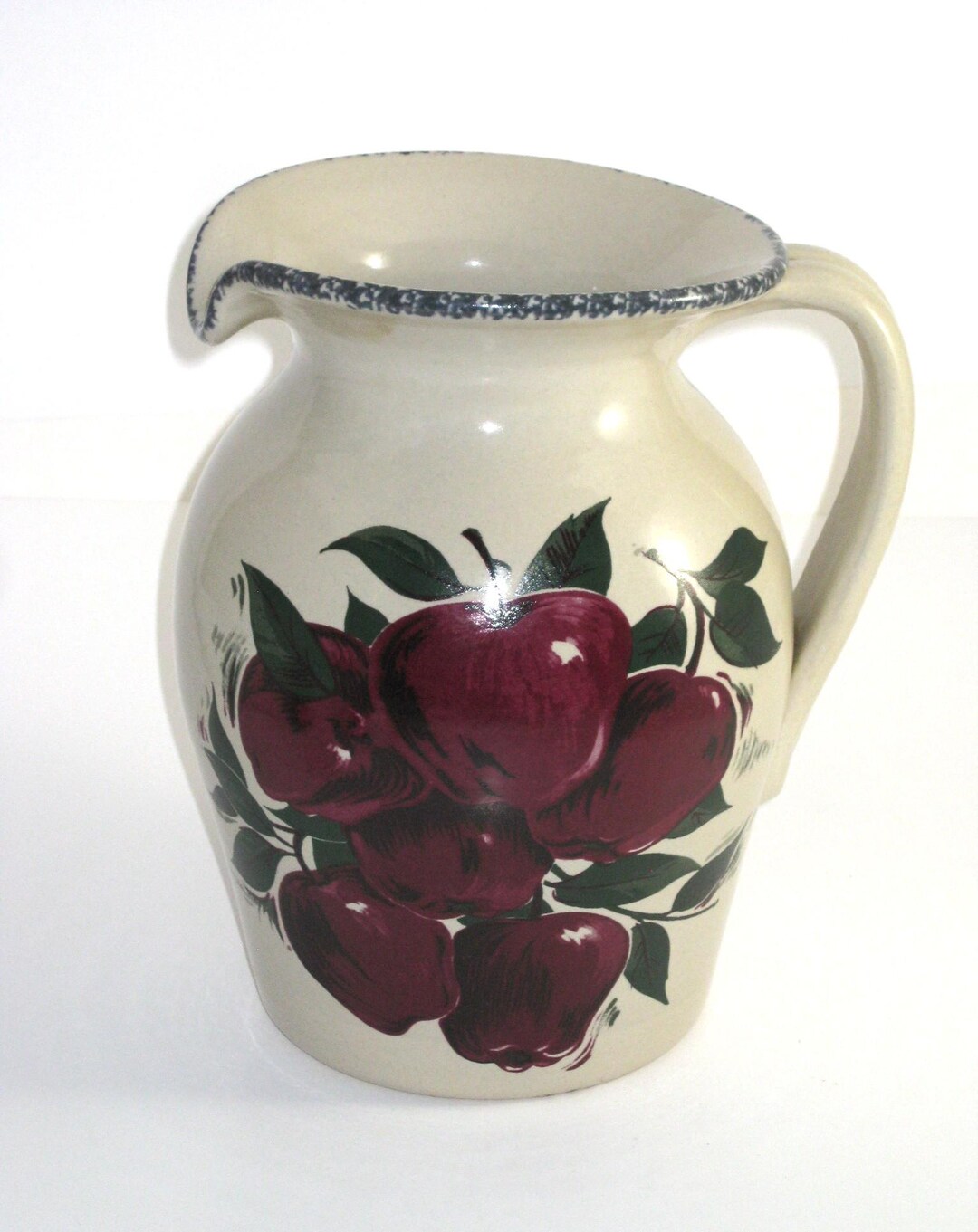 Home and Garden Large Pottery Apple Pitcher, Farmhouse Decor - Etsy