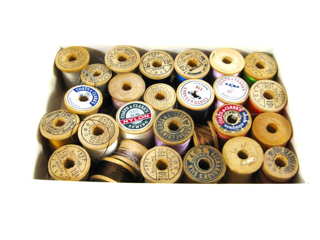 Wooden Thread Spools, Vintage 1950's Era, Sewing Crafts, 17 Pcs. - Etsy