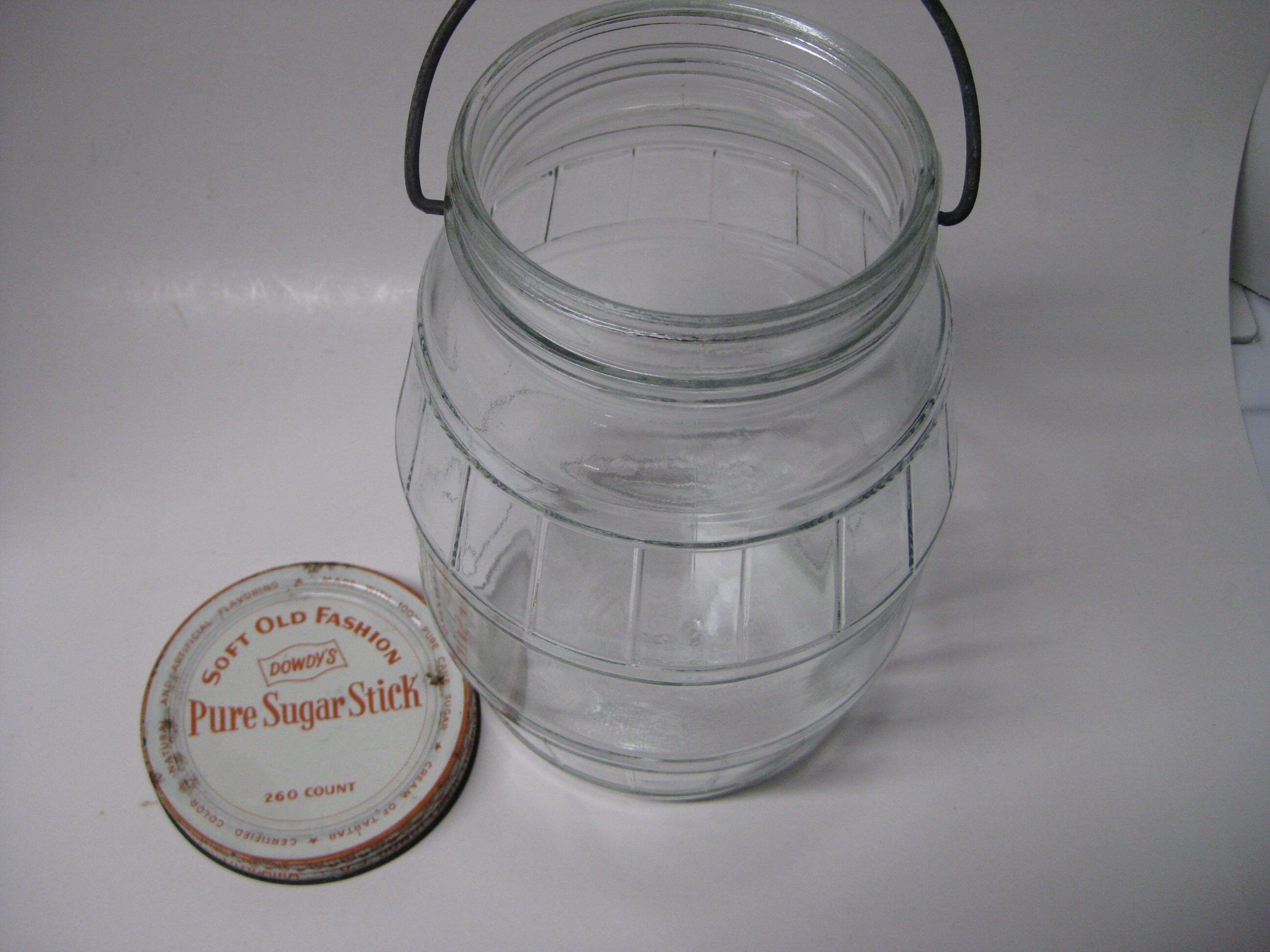 Vintage Glass Barrel Jar With Medal Handle. Glass Jar With Lid Etsy