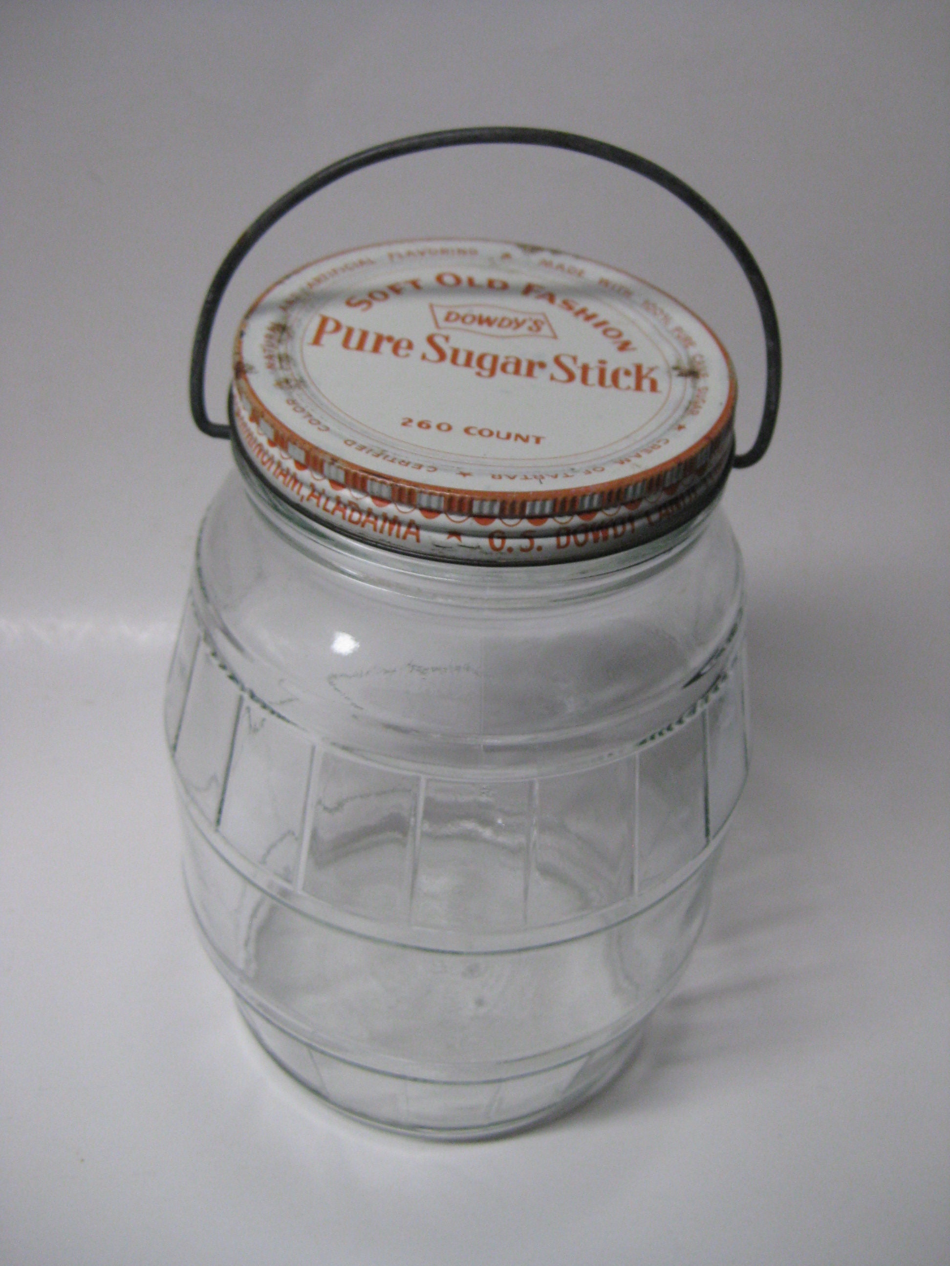 Vintage Glass Barrel Jar With Medal Handle. Glass Jar With Lid Etsy