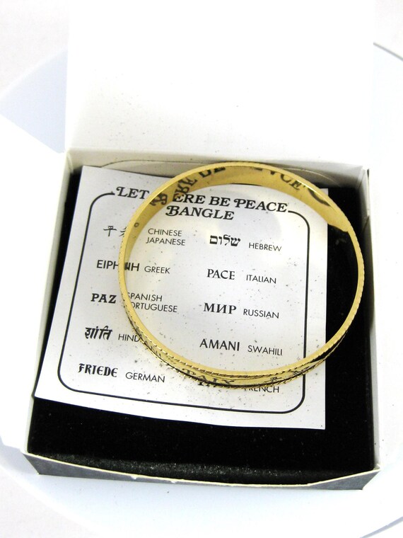 Bangle Bracelet, Let There Be Peace Bangle, Avon, Vintage 1990's View 5