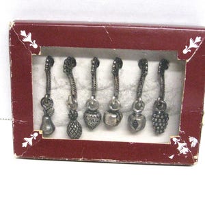 Vintage Silver Charms, Drinking Glass Charms, Wine Glass Charms