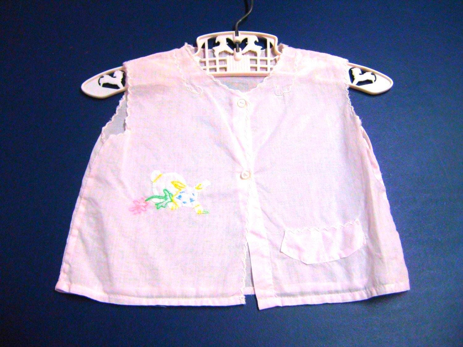 Antique Baby Blouses, Set of 3 Cotton Blouses with Embroidered Design, Infant Size Blouse
