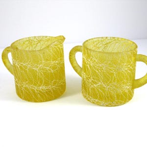 Spaghetti String Sugar and Creamer Set, Vintage Serving Ware, 1950&#39;s Coffee Ware