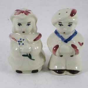 Vintage Salt and Pepper Shakers, Boy and Girl
