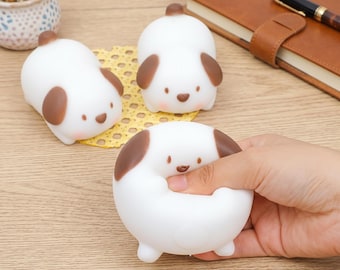 Adorable Puppy Squishy Toy, Cute Desk Accessory, Anti Stress Mochi Dog Fidget, Kawaii Animal Squishies, Sensory Toys for Anxiety Relief