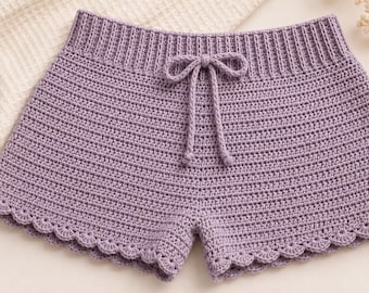 Beginner Crochet Shorts Pattern, High Waisted Summer Shorts with Pockets PDF Download