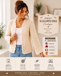 Beginner Crochet Cardigan Pattern, Scalloped Womens Sweater PDF Download product logo