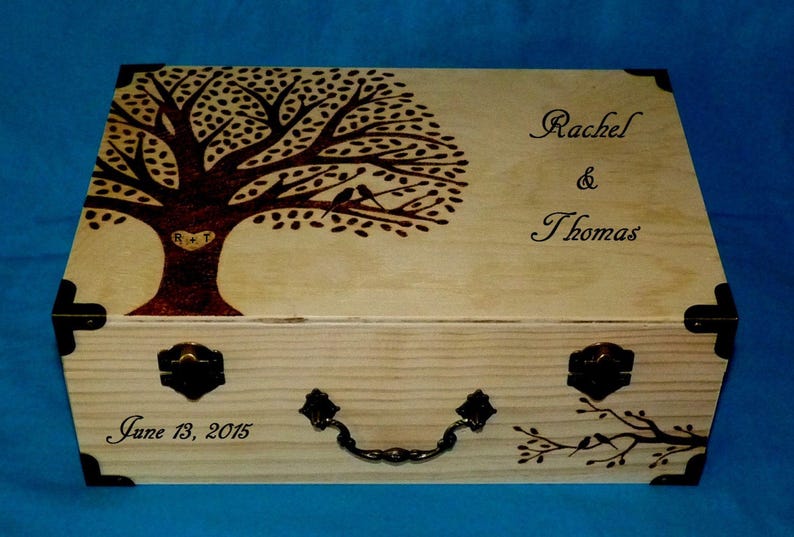 Custom Wood Wedding Gift Box Personalized Rustic Wedding Card Etsy