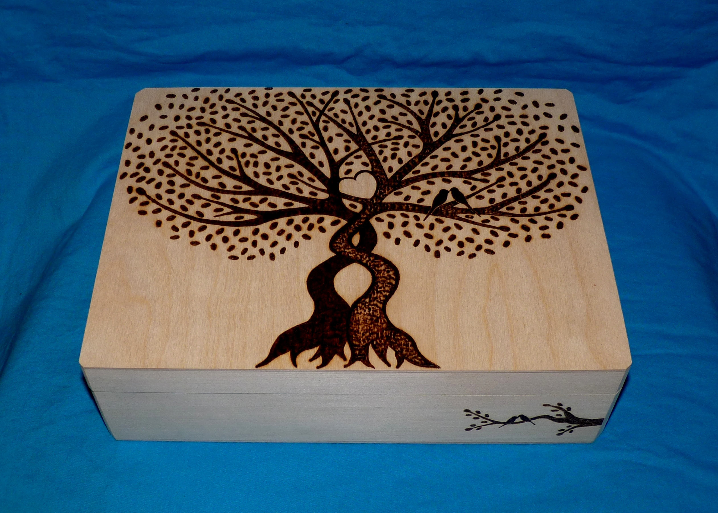 Decorative Wooden Wedding Box Wood Burned Large Card Holder Etsy