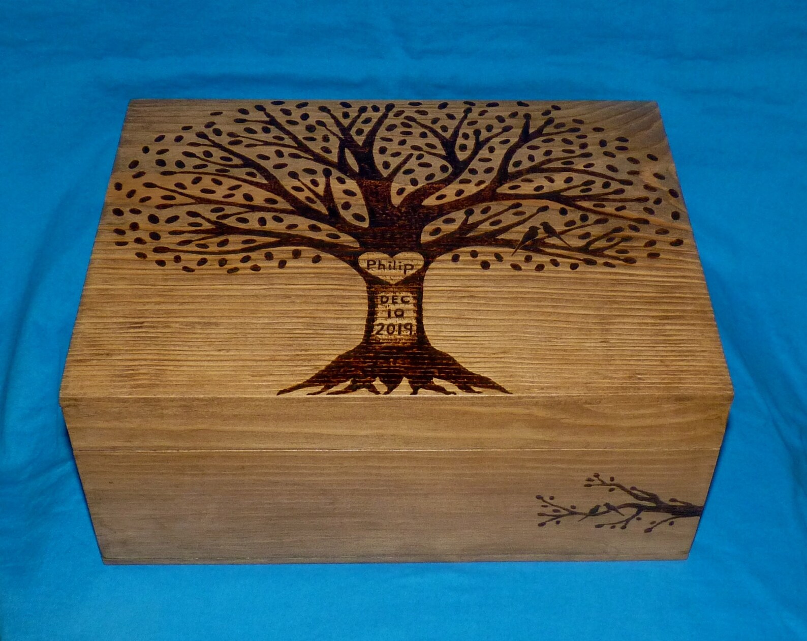 Decorative Wooden Wedding Box Wood Burned Large Card Holder Etsy