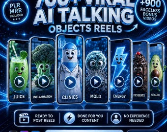 700+ AI Talking Objects Reels Bundle, Faceless Bonus Videos (Digital Download)