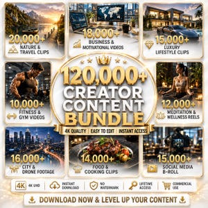 Bundel met meer dan 120.000 premium videoclips | 4K stockbeelden, reels, B-roll, TikTok, Instagram en YouTube-content