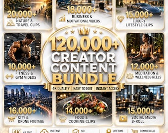 120,000+ Premium Video Clips Bundle | 4K Stock Footage, Reels, B-Roll, TikTok Instagram YouTube Content
