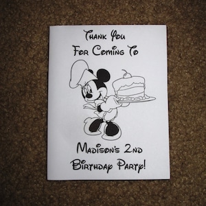 PDF FILE -- Minnie Mouse Clubhouse Inspired Mini Coloring Pages Booklets Personalized Customized Birthday Party Favors 1st Mickey Digital