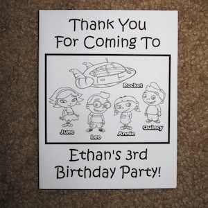 PDF FILE -- Little Einsteins Inspired Mini Coloring Pages Booklet Personalized Customized Books Birthday Party Favors Supplies Rocket