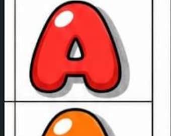 Bubble Letter Coloring Guide — Color Cut and Use for Cards Posters Banners Room Decor Grades K-5