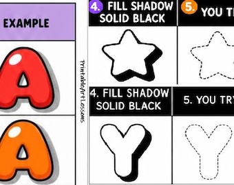 Shadow and Bubble Letter Bundle — Color Cut and Use for Cards Banners Posters Room Decor Grades K-5
