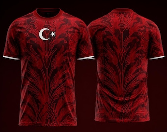 Türkiye Inspired Fan Jersey, Red Heritage Football Shirt, Turkish Supporter Jersey, Custom Soccer Shirt