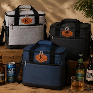 Custom Monogram Insulated Cooler Tote Bag, Large Capacity Thermal Carrier, Portable Waterproof Cooler for Family Road Trip BBQ Pool Party