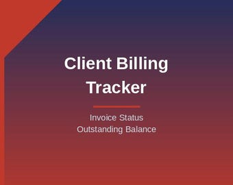 Client Billing  Invoice Tracker | Excel | Track Paid  Unpaid Invoices | Freelancers & Small Business