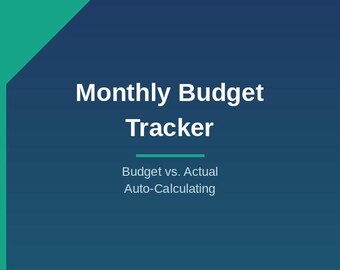 Monthly Budget Tracker Spreadsheet | Excel Template | Budget vs. Actual | Built by a Professional Bookkeeper