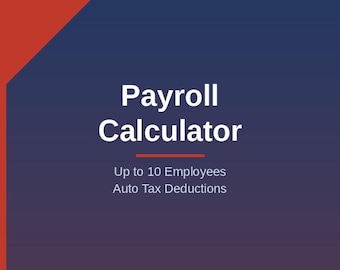 Small Business Payroll Calculator | Excel Template | Hourly & Salary | Up to 10 Employees