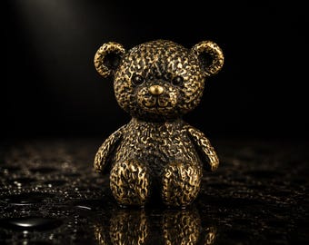 ヴィンテージ真鍮テディベア置物ペーパーウェイト台湾製、コレクターへ