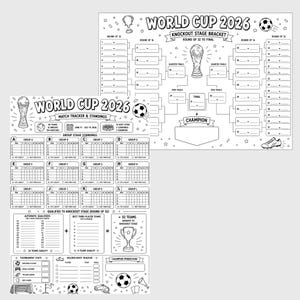 World Cup 2026 Printable Tracker for Kids | Soccer & Football Tournament Bracket Chart