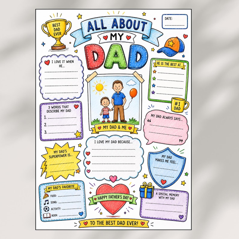 Father's Day Printable Questionnaire All About My Dad Printable