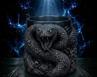 Jormungandr World Serpent Planter STL | Norse Mythology Succulent Pot | Dark Fantasy 3D Print File | Viking Decor STL | Dragon Snake Planter