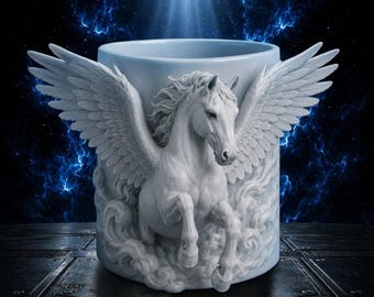 PEGASUS PLANTER STL | Winged Horse Succulent Pot | Greek Mythology Planter | Fantasy Home Decor