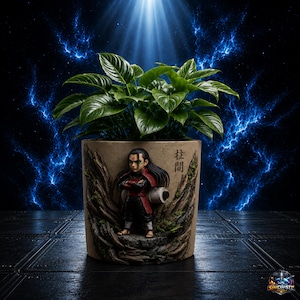 Vaso per piante di Hashirama Naruto Anime File STL / Vaso per fiori esclusivo per stampa 3D / Vaso per piante manga ad alta definizione / Decorazione da scrivania Otaku / File 3D