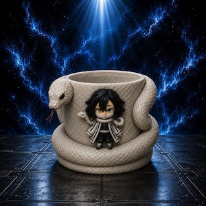 Doniczka z wężem Iguro Obanai w formacie STL | Figurka z anime Demon Slayer | Model z żywicy do druku 3D do pobrania**