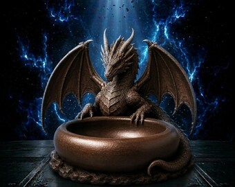 Dragon Ashtray STL | Fantasy Dragon Smoking Tray 3D Print File | Gothic Desk Decor | Medieval Dragon Sculpture | Unique STL Digital Download