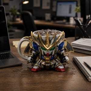 Royal Samurai Gundam Mug STL | Exclusive SD Mecha Cup Holder 3D Print File | Rare Anime Collector Model