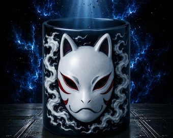 Kitsune Mask Succulent Planter STL | Japanese Fox Mask Pot 3D Print File | Anime Decor Planter | Zen Desk Plant Holder | Unique STL Download