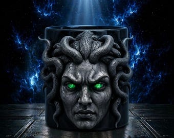 Medusa Succulent Planter STL | Gothic Snake Goddess Flower Pot | Dark Fantasy Home Decor | 3D Printable Planter