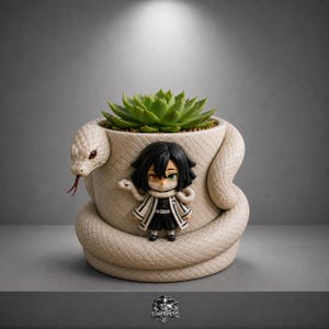 Iguro Obanai Snake Planter STL | Demon Slayer Anime Figurentopf | 3D Druck Resin modell Download **
