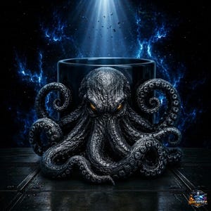 Kraken octopusfiguur plantenbak STL | Succulente pot donkere fantasie | Bloempot zeemonster | 3D-bestand downloaden