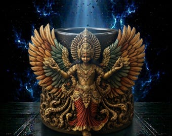 Garuda Goddess Planter STL | Mythical Winged Sculpture Pot | Fantasy Succulent Planter 3D Print File | Exclusive Home Decor STL | Resin STL