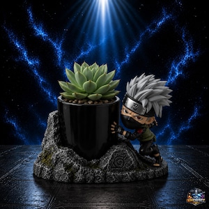 Kakashi Inspired Vase STL File | Anime Flower Pot Holder | 3D Printable Desk Decor Planter | Ninja Pen Holder Sculpture