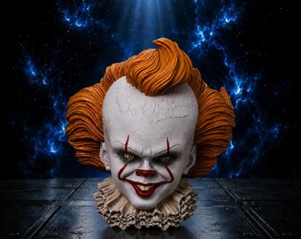 Horror Clown Bust STL File | Scary Evil Clown Head 3D Print Model | Gothic Horror Decor | Collector Statue STL | Halloween 3D STL