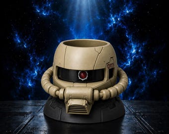 Mecha Helmet Pencil Holder STL | Sci-Fi Robot Desk Organizer 3D Print File | Anime Inspired Pen Holder | Futuristic Office Decor STL