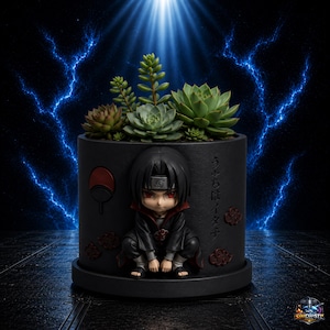 イタチアニメプランターSTLファイル｜限定3Dプリント多肉植物鉢｜ちび忍者植木鉢｜オタクデスクデコレーション｜レアアニメSTL
