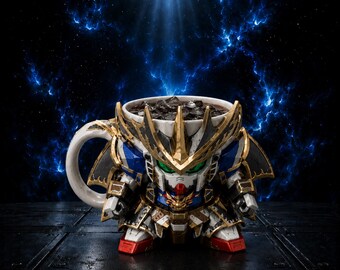 Royal Samurai Gundam Mug STL | Exclusive SD Mecha Cup Holder 3D Print File | Rare Anime Collector Model